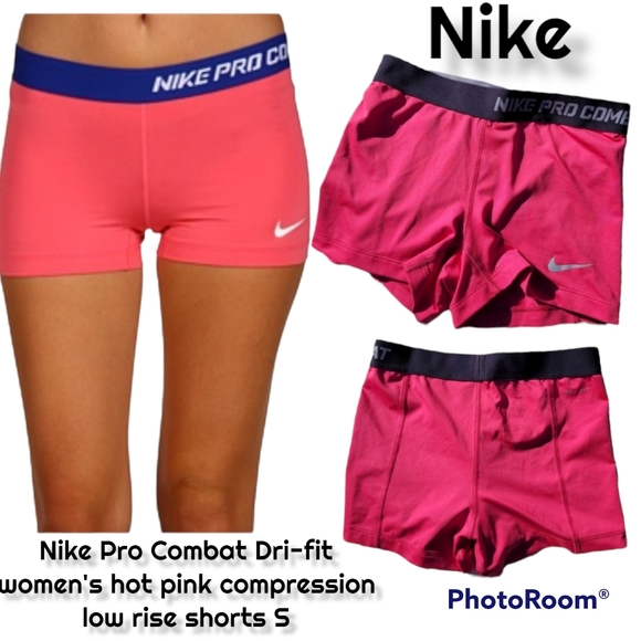 Nike Pro Combat Dri-fit women's hot pink compression low rise short shorts S